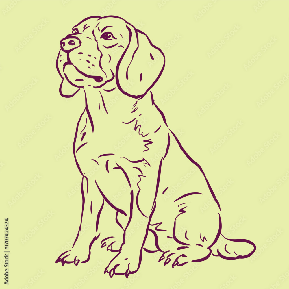 Fototapeta premium dog illustration vector for illustration card decoration