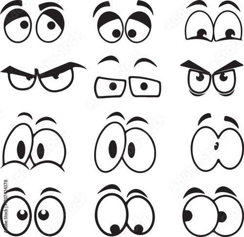 Set of cartoon eyes with different expressions
