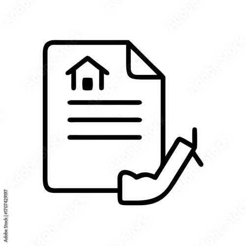 Apartment Rental Agreement Housing Contract Icon For Web And Graphic Design
