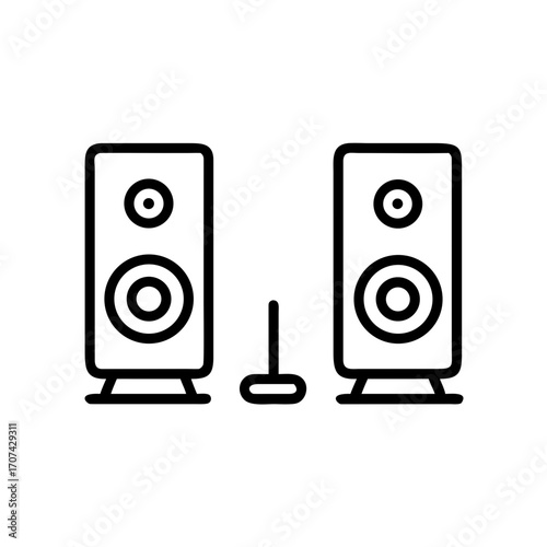 Audio Stereo System Speakers Icon For Web And Graphic Design