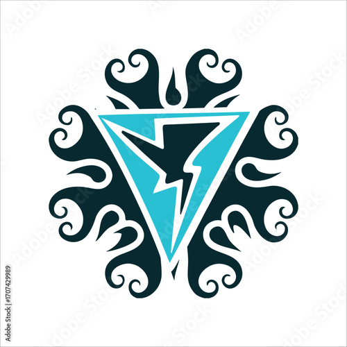 Abstract Tribal Symbol Design Isolated ancestral offerings ukunikezela clay bowl filled