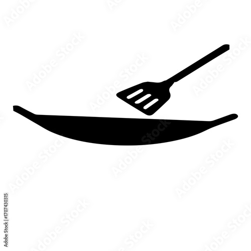 Frying pan and spatula icon