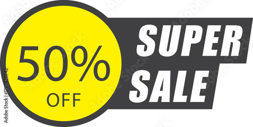 50% off - Super Sale Concept Label
