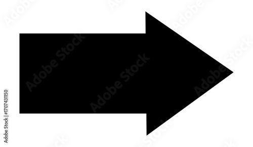 Bold black arrow points forward signaling progress direction and action for modern design projects