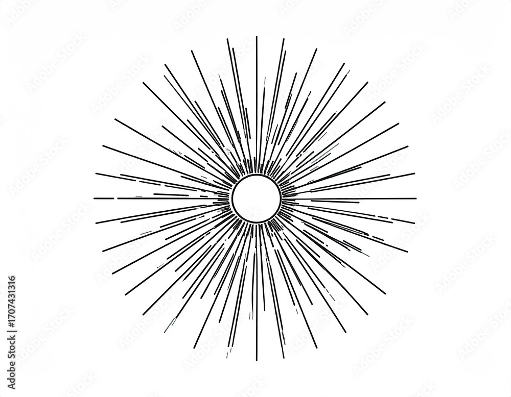 Obraz premium Abstract circular graphic with radiating lines