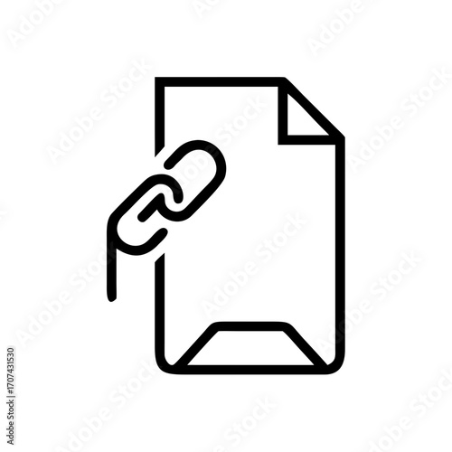 Bookmark Symbol Attached To Document Icon For Web And Graphic Design