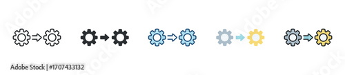 Horizintal Integration Icon Set Multiple Style Collection