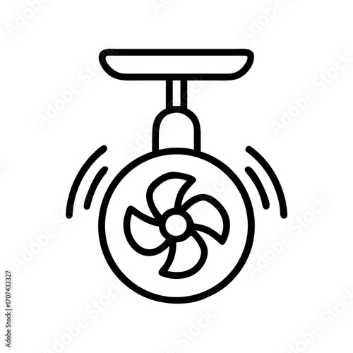 Ceiling Ventilation Fan Icon For Web And Graphic Design