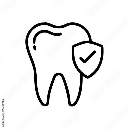 Dental Insurance Protection Tooth Icon For Web And Graphic Design