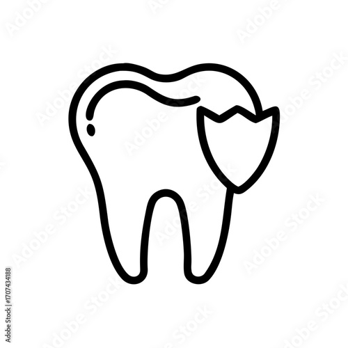 Dental Insurance Protection Tooth Icon For Web And Graphic Design