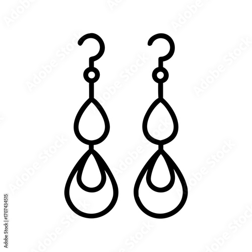 Earrings Fashion Jewelry Pair Icon For Web And Graphic Design
