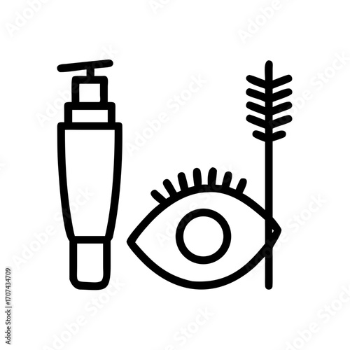 Eye Makeup Mascara Cosmetic Icon For Web And Graphic Design