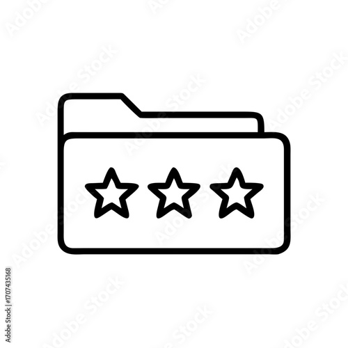 Folder With Star Rating Icon For Web And Graphic Design