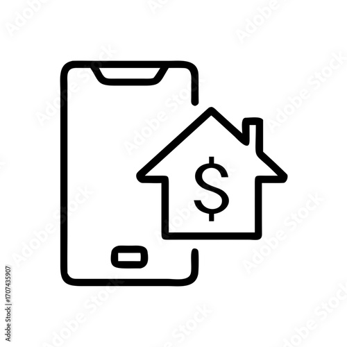 House Purchase Online Payment Real Estate Icon For Web And Graphic Design