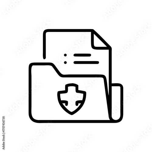 Medical File Insurance Coverage Folder Icon For Web And Graphic Design
