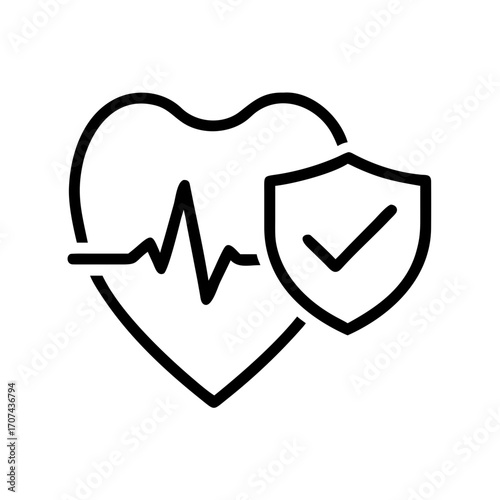 Medical Health Heart Care Protection Icon For Web And Graphic Design