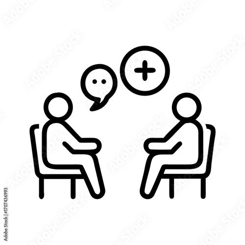 Medical Psychiatrist Consultation Session Icon For Web And Graphic Design