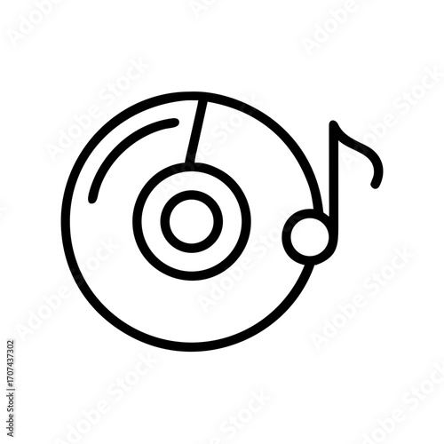 Music Disc Record Symbol Icon For Web And Graphic Design
