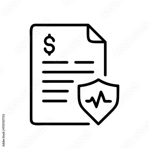 Online Health Insurance Policy File Icon For Web And Graphic Design