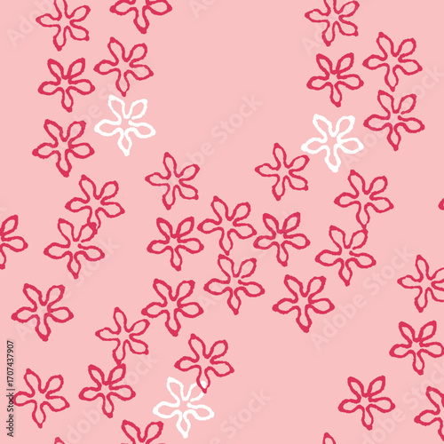 seamless pattern with pink flowers