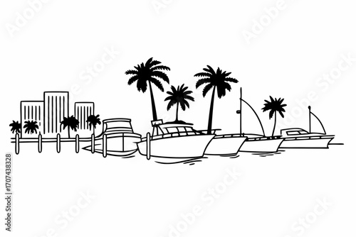 tropical beach with palm trees