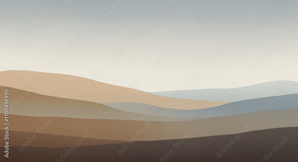 Fototapeta premium Sunrise casts an orange glow over arid sand dunes in the Sahara desert landscape