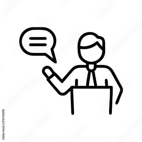 Public Relations Spokesperson Speech Icon For Web And Graphic Design