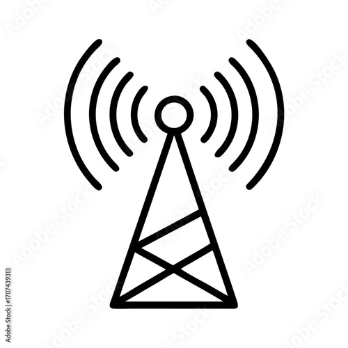 Radio Broadcasting Communication Signal Icon For Web And Graphic Design