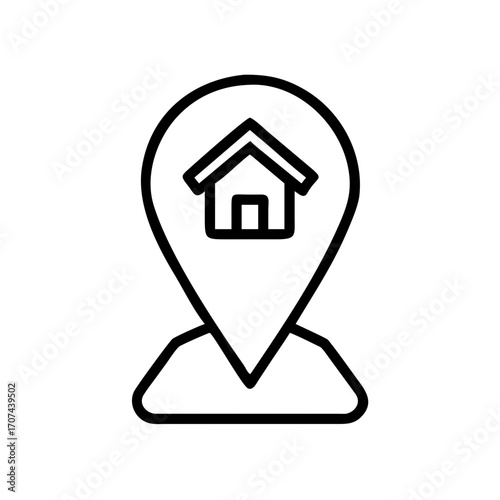 Real Estate Location Navigation Pin House Icon For Web And Graphic Design