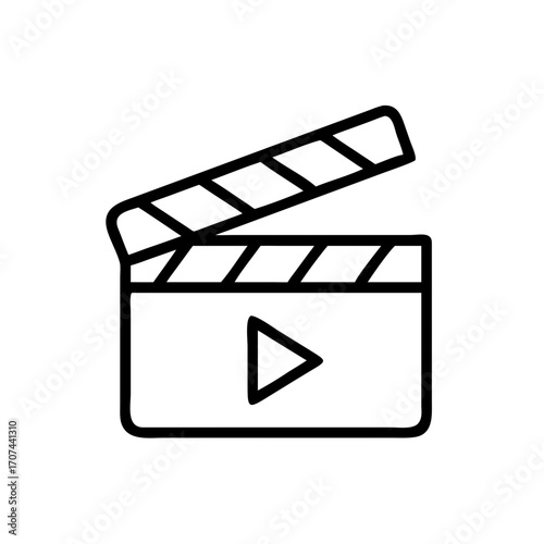 Video Clapperboard Film Production Icon For Web And Graphic Design