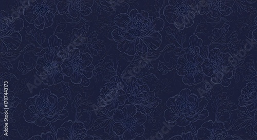 Outline flower seamless wallpaper, great for interior design, textiles, and contemporary visual projects