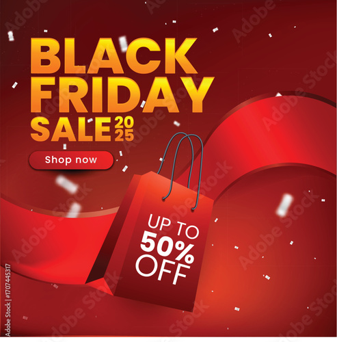 Black friday sale Campaign banner with Bag Discount