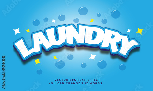 Laundry Text Effect - Clean and Fun Editable Vector Design
