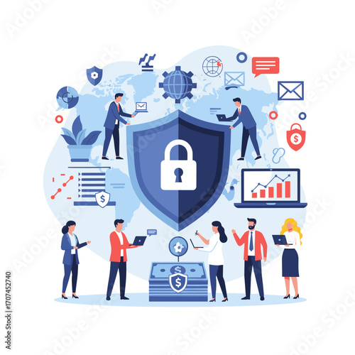 Digital Security Protecting Global Business Operations Data Financial Assets Through Collaborative Teamwork and Technology Solutions