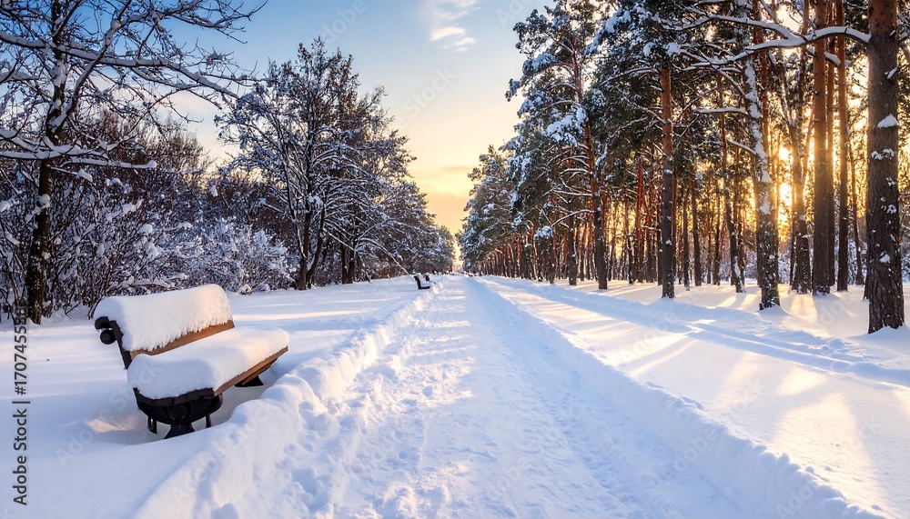custom made wallpaper toronto digitalWinter park path at sunset