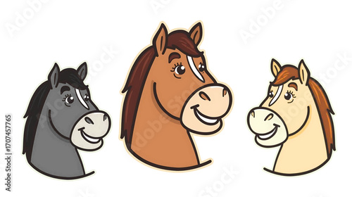 Cartoon horse pet vector image illustration