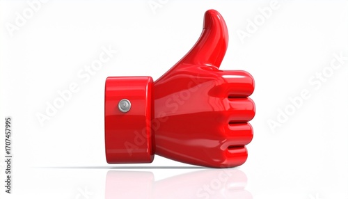 Red thumb isolated on white 