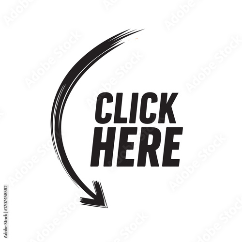 Click Here Arrow Vector Button.