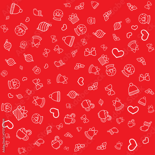 Christmas pattern with red color