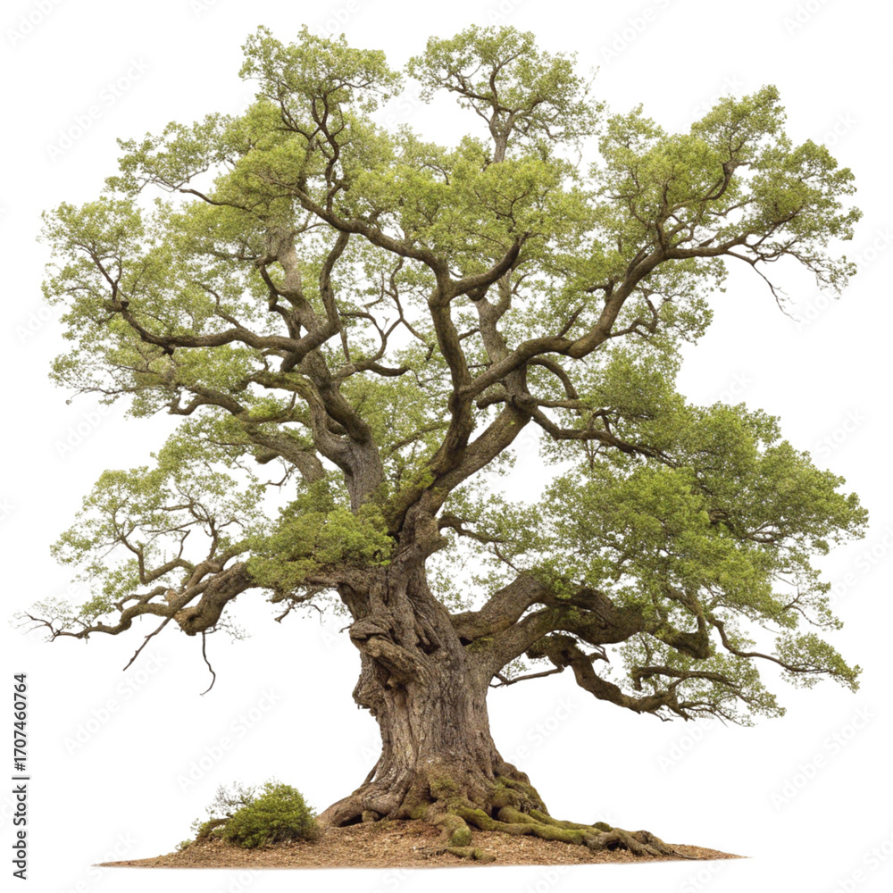 Fototapeta premium Majestic ancient oak tree isolated on transparent background 