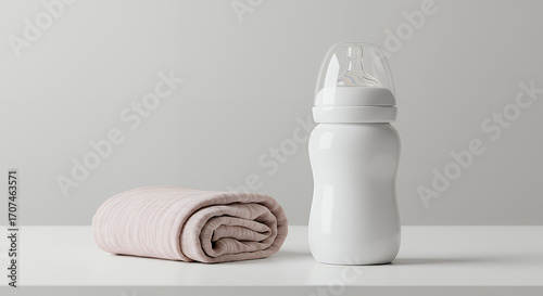 white baby milk bottle Mockup