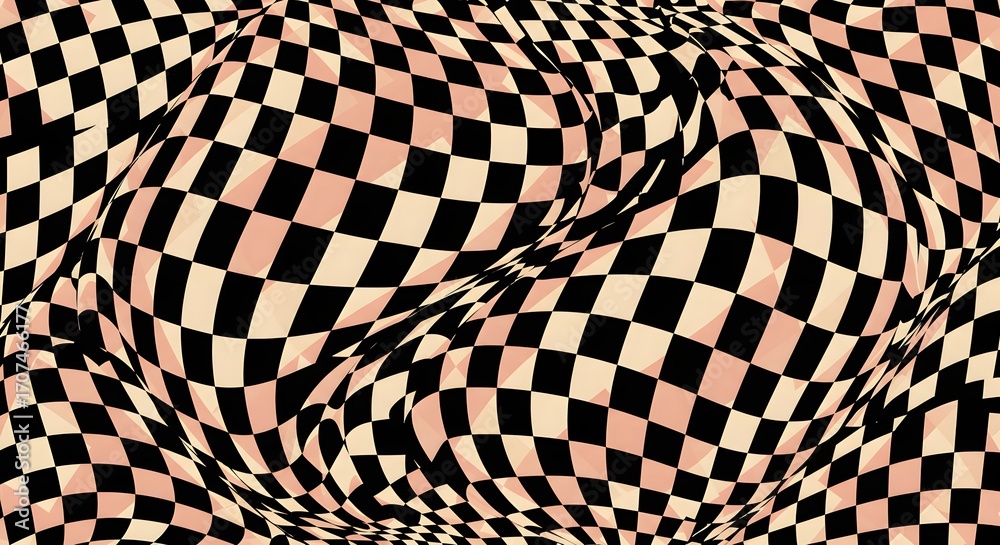 Obraz premium Modern seamless checkered warp pattern in vector, suitable for wallpapers, branding, and fashion textiles.