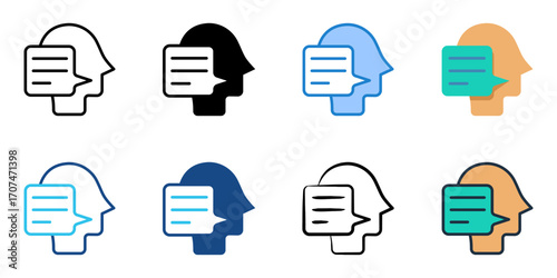 Native language icon set multiple style collection 
