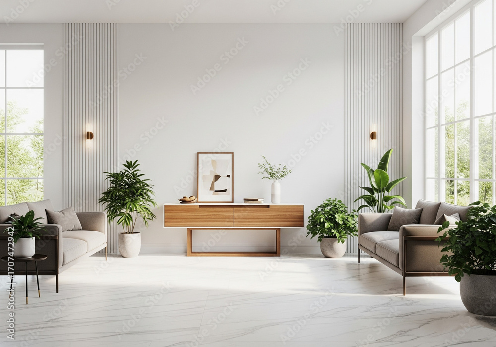 Fototapeta premium Modern interior design with furniture concept background.