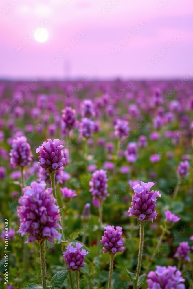 Fototapeta premium Serene Lavender Field Sunrise Sunset