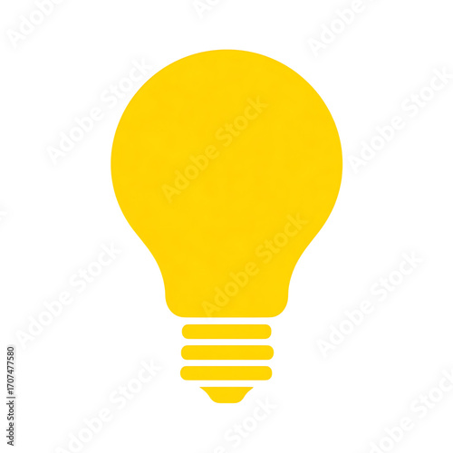 Yellow light bulb icon isolated on transparent background
