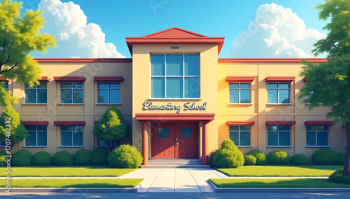 Elementary school, modern elementary school building
