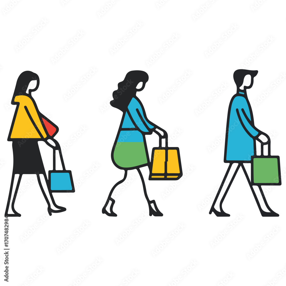 Fototapeta premium shopping, vector, transparent background, singles' day, business, people, icon, icons, person, purchase, customer, buy, style