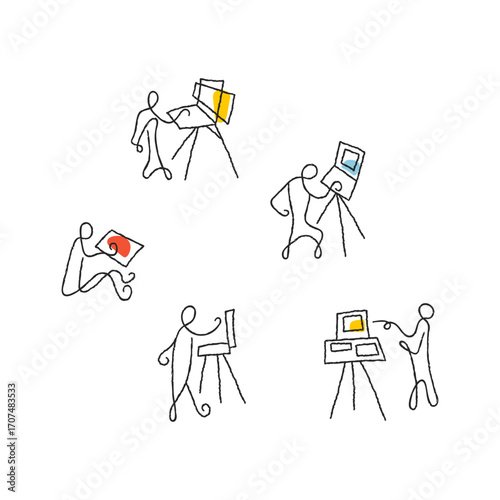 Painting workshop minimalist vector illustration