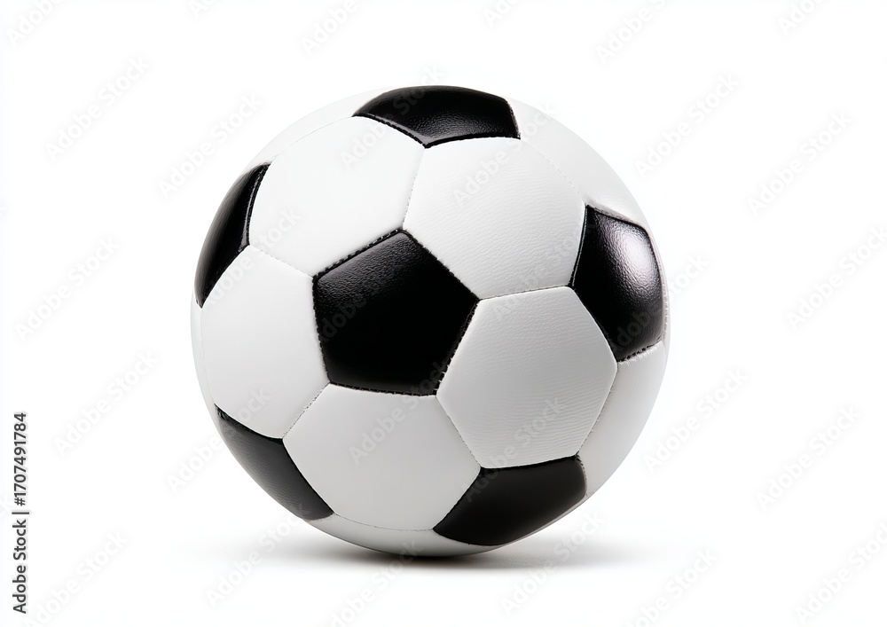Fototapeta premium Classic Black and White Soccer Ball on White Background